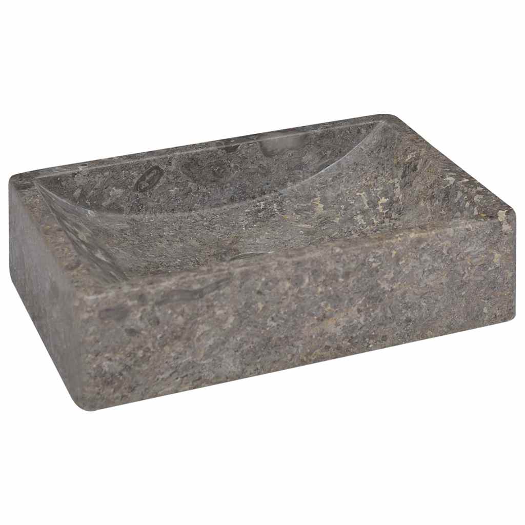 Vidaxl Umywalka, 45X30X12 Cm, Marmurowa, Szara Na Wysoki Połysk