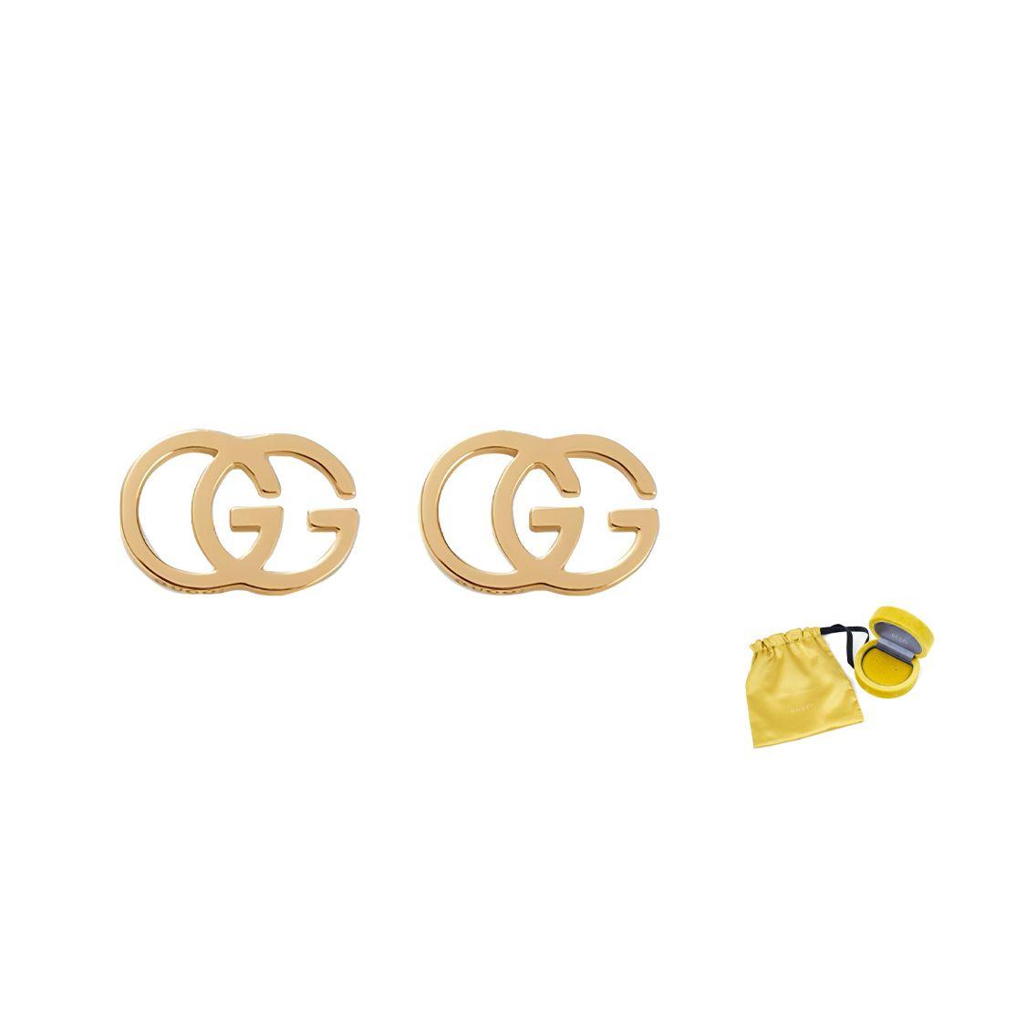 

Gucci Double G Shiny 18K Gold Earrings Women earrings 094074-09850-8000 Dust Bag+Box (Random Color),Gold