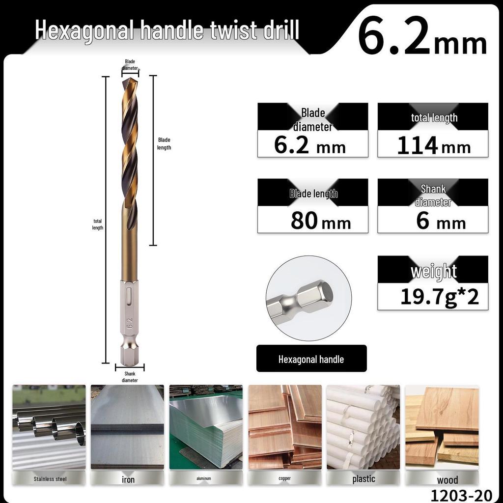 High Hardness Alloy Cobalt Hex Shank Twist Drill Set for Stainless Steel