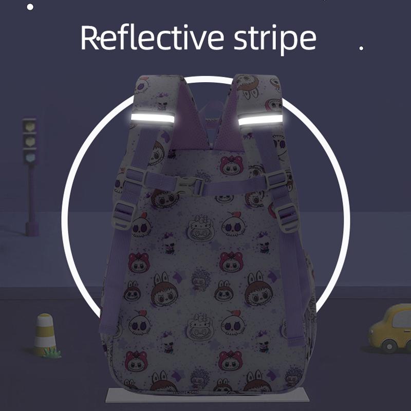 LABUBU Školní taška Školní batoh Lehký Snížení zátěže Ochrana zad a Velkokapacitní Dětský školní batoh pro 1.-6. třídu