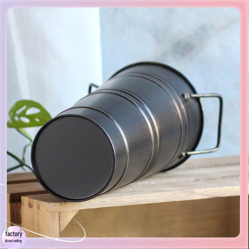 Retro Postarzany Ocynkowany Żelazny Wiaderko Wazon na Kwiaty i Dekorację Domu