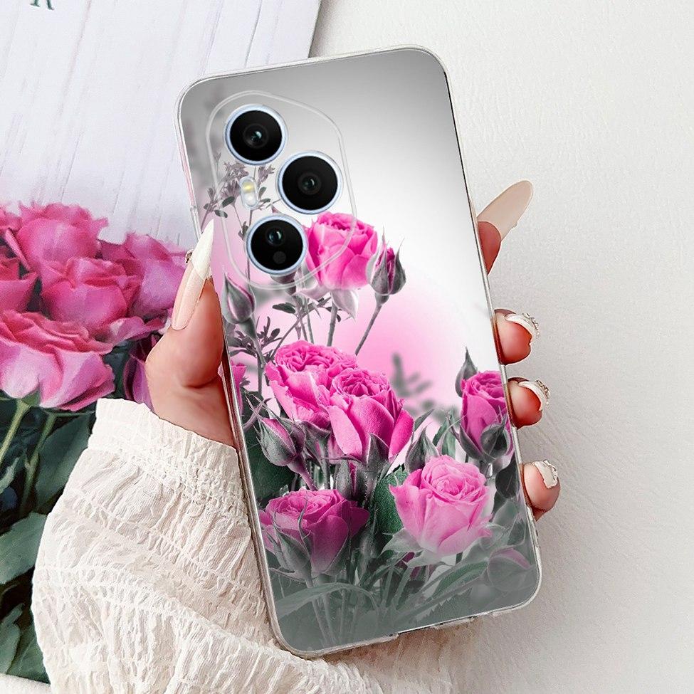 Clear For Honor 400 Pro Case DNP-NX9 Cute Cartoon Cat Fashion Flower Funny Painted Soft Bumper For Honor 400Pro Back Cover Funda