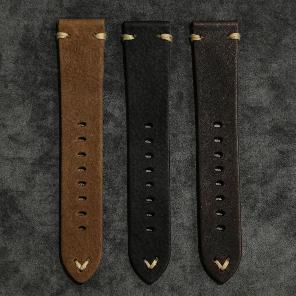 Universal Retro Crazy Horse Genuine Leather Watch Strap - Available in Multiple Sizes.