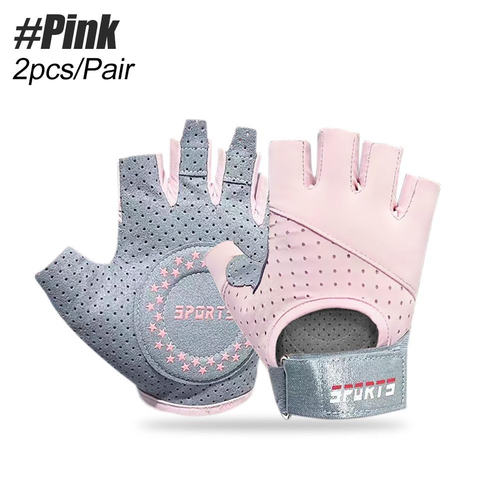 

1 пара тренировочных перчаток для мужчин и женщин, тренировочные перчатки для тяжелой атлетики, езды на велосипеде, тренажерного зала, тренировок, дышащие и плотно прилегающие S розовый