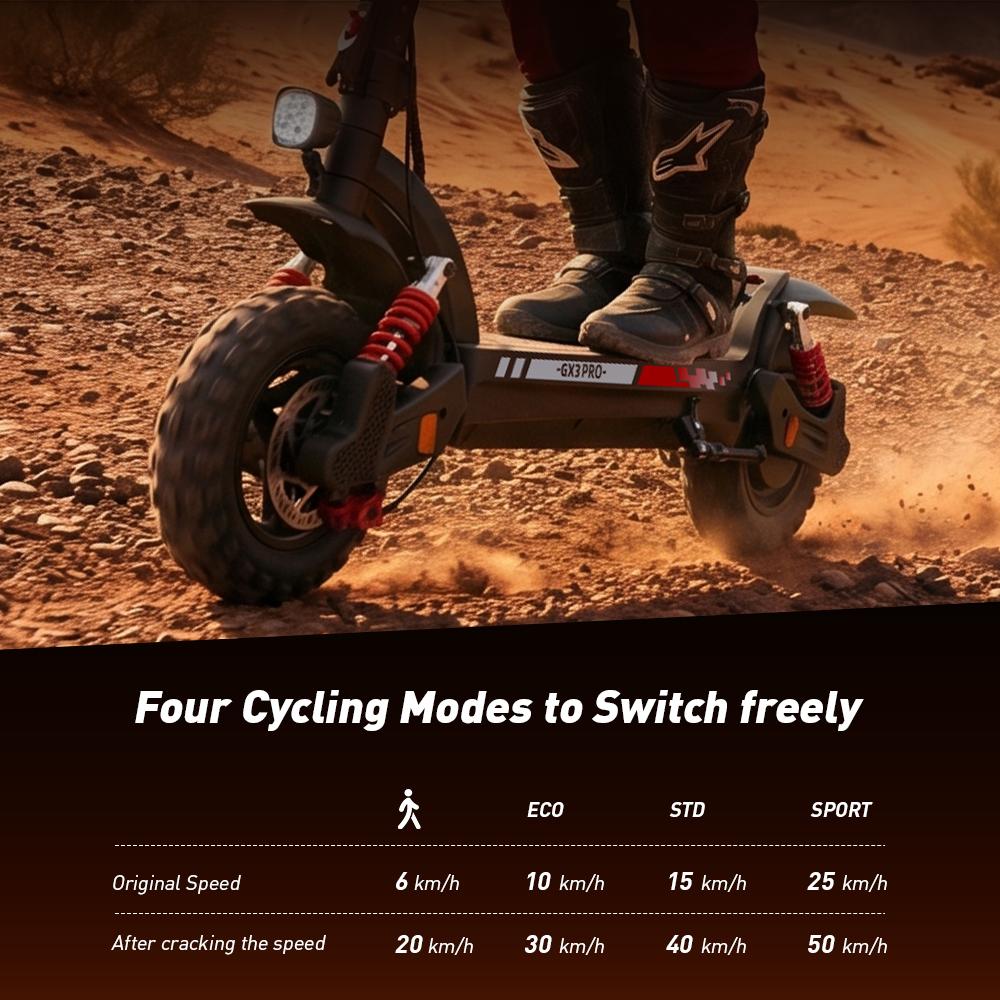 iScooter GX3 Pro Electric Scooter1200W 15.6Ah 11'' Off-Road Tires 25KM/H Max Speed 45KM+ Range Adult Electric Scooters