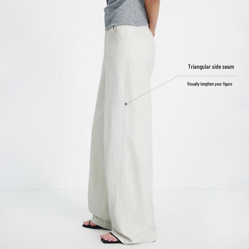 Navigare Women's White Casual Straight-Leg Trousers