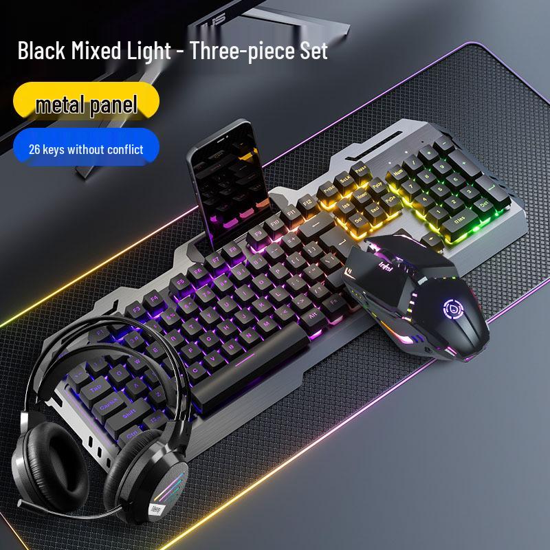 Muzama Gaming Keyboard, Mouse, and Headset Set – Wired/Wireless Esports Peripherals