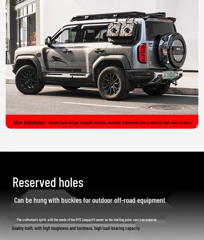 BYD Leopard 5 Side Window Net: Rear Protection, Decoration, Foldable Table & Storage