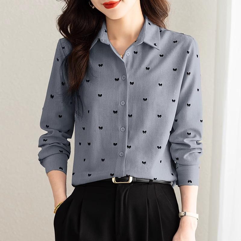 

Рубашка женская весенняя новая иностранная рубашка с короткими рукавами и принтом 2XL синий