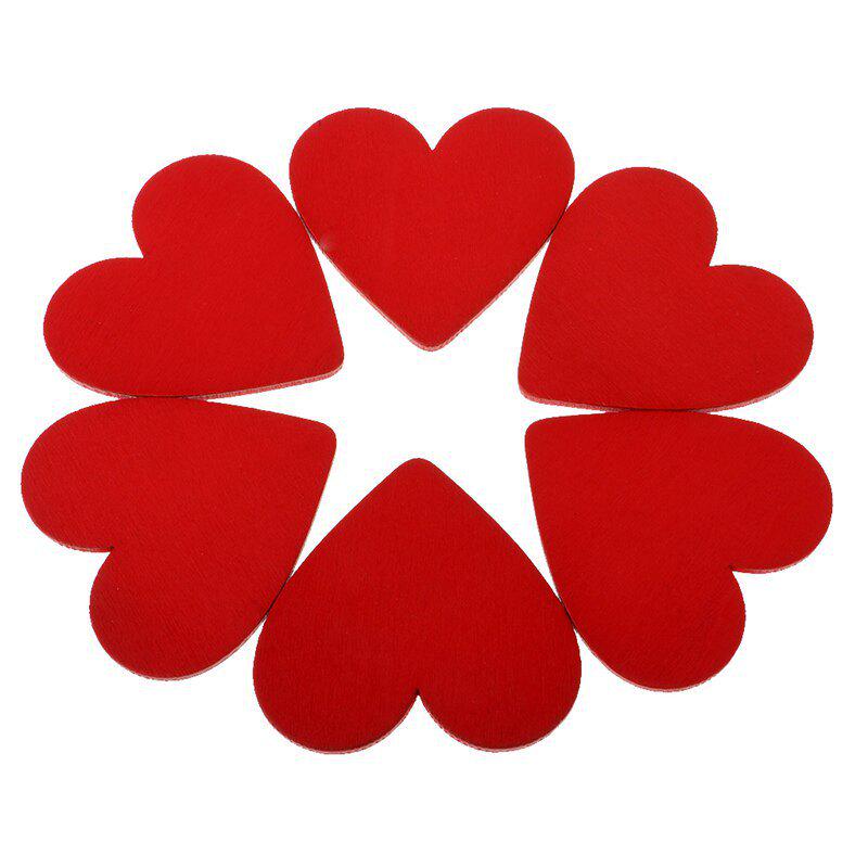 Heart-Shaped Colored Wooden Blocks for Early Education DIY & Wedding Crafts