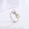 European and American 8-character Inlaid Zircon Ring for Women, The New Unlimited Niche Design Induction Electroplating Two-color Simple Ring