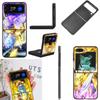 Saint Seiya Knights Of The Zodiac Phone Case For Samsung Z Flip 7 6 5G Galaxy Z Flip4 Z Flip5 Z Flip3 Coque Black Hard PC Shell