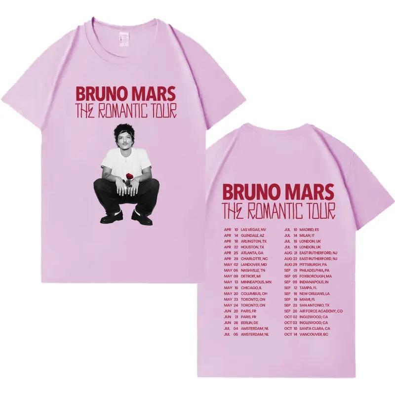 Bruno Mars "The Romantic Tour" Oversized T-Shirt, Unisex Pop R&B Concert Merch Tee, 100% Cotton Casual Short Sleeve Top
