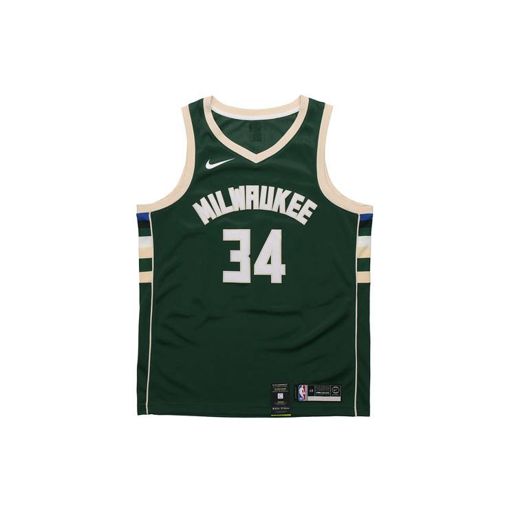 Nike Nba Milwaukee Bucks Giannis Antetokounmpo Icon Edition Dri Fit Swingman Jersey 864489-323 S