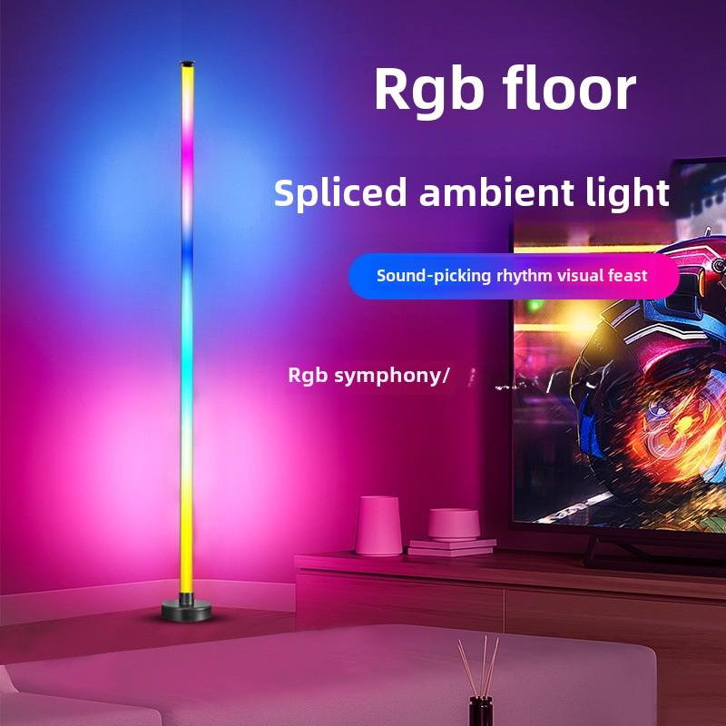 RGB Fantasy Corner Floor Lamp: Music Rhythm Atmosphere Light for Living Room & Bedroom