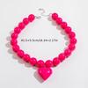 Acrylic Beaded Necklace Solid Cream Color Clavicle Chain Heart Pendant Choker  Vacation Outfit