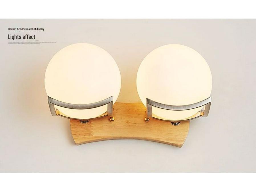 Moderne minimalistisk vegglampe i tre for soverom og gang (Kinesisk og europeisk stil)