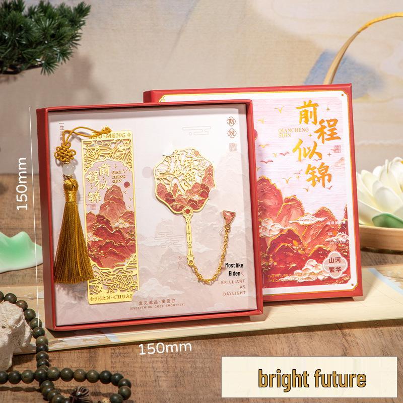 Koi Bookmark Gift Box: Custom Brass Metal Chinese Style for Graduation