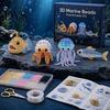3D Beaded Animal Kit Tiny DIY Kit, Cute Mini Sea Life Beads Embroidery Relaxing Craft Activity Handmade Bead Art Making Set for Adults, Lovers Project