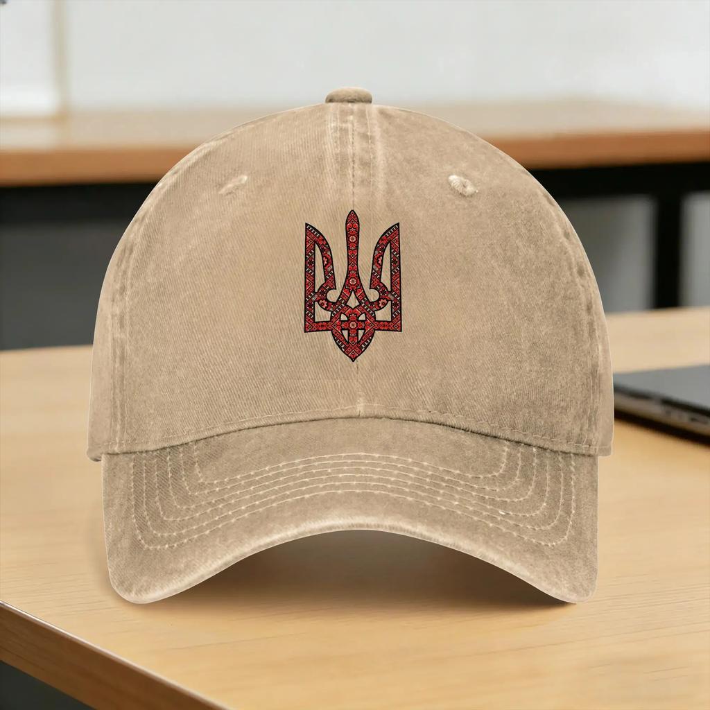 Baseball Cap Ukraine Coat Of Arms Tryzub With Traditional OrnaUnisext Spring Retro Hip Hop Hats Unisex Print Kpop Rock Snapback Cap
