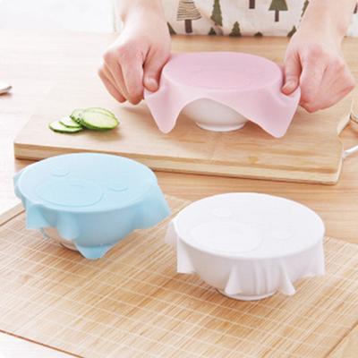 Bowl Cover Elastic Anti-dust Silicone Cling Film Food Storage Seal Lid Household Supplies