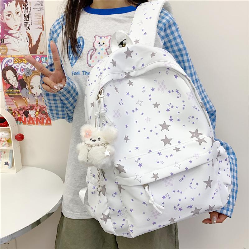 Women's Large Capacity Star Backpack - Lightweight, Cute, and Simple for Primary To High School Students
