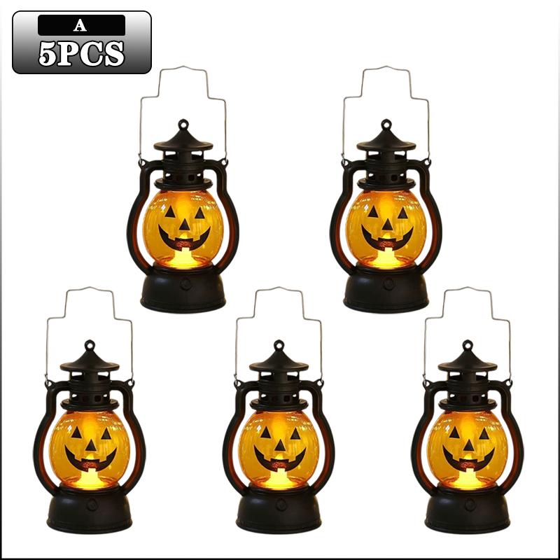 Halloween Pumpkin Ghost Face Lamp Portable Decoration Light for Bar Party Table Atmosphere Prop Halloween Decor Use