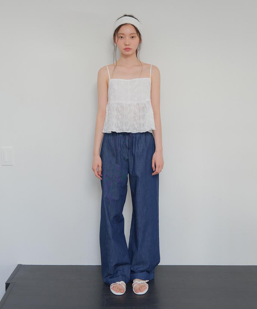 Moui Denim Banding Slacks (D/Blue)