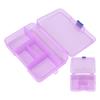 Grid Organizer Box Purple Sliding Buckle 5 Compartments Storage Container for Finger Ring Earrings Fake Nails
