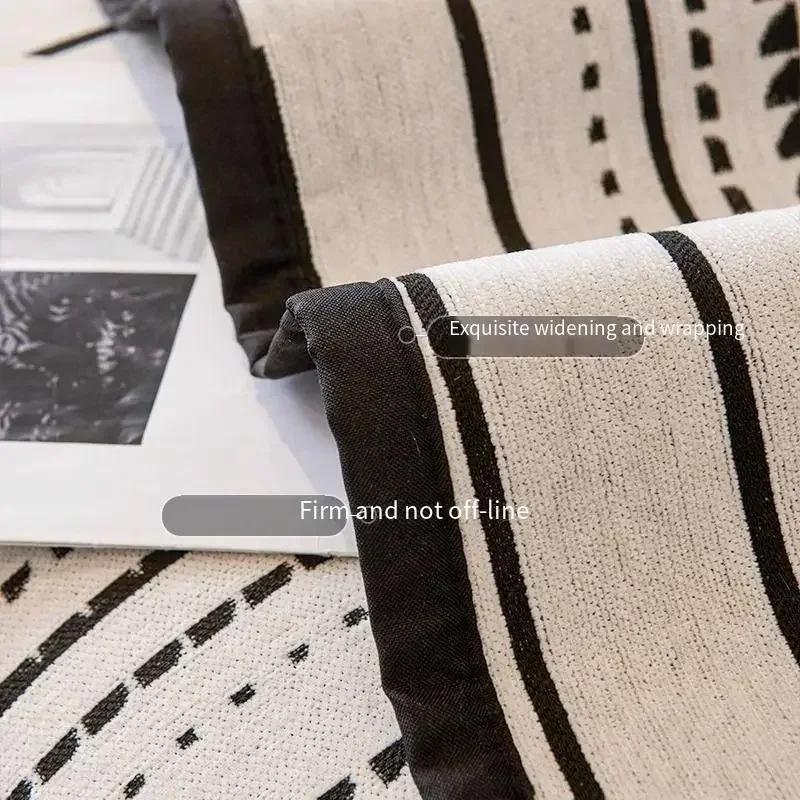 Nordic Striped Print Sofa Cover Chenille  All-season Universal Living Room Sofa Towel Non Slip L-shaped Sofa Cushion Home Decor
