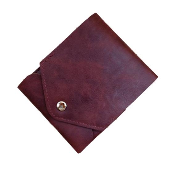 Business Trip Wallet Slim Faux Leather Wallet, Retro Snap Button Bifold Distressed Portable Card Holder for Men Women Slot