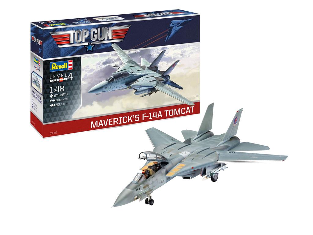 German Revell 1/48 Scale US Navy F-14A Tomcat Top Gun Plastic Model Kit 03865