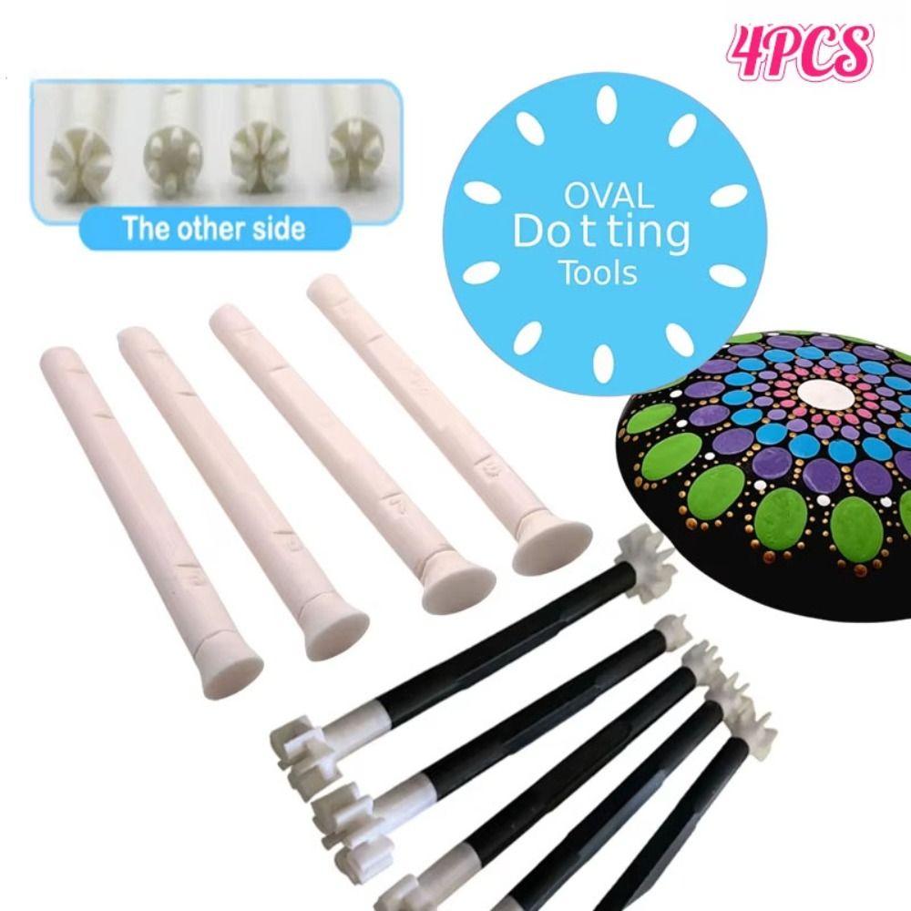 4pcs Moon Pattern Flower Floral Dotting Tools Butterflies Dot Painting Pen  for DIY Graffiti