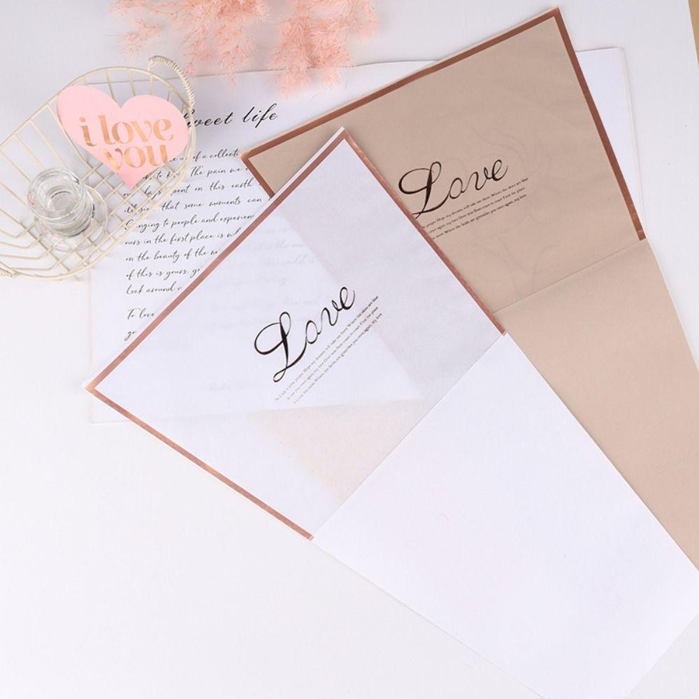 20PCS Transparent Flower Packaging Bag Hot Stamping Foil Rose Wrapping Bag Bouquet Packing Bag