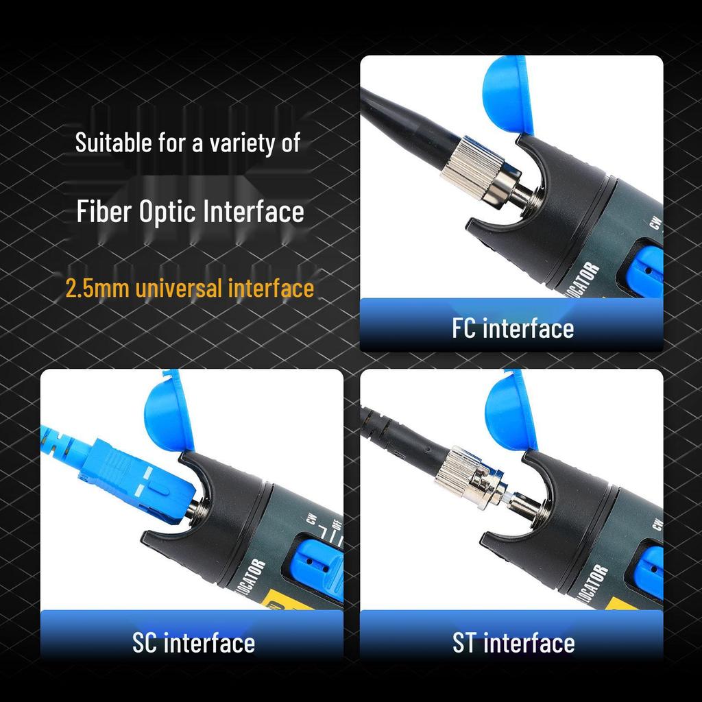 5mW Fiber Optic Red Light Fault Detector Pen with Pigtail Patch Cord, 5 Km Range
