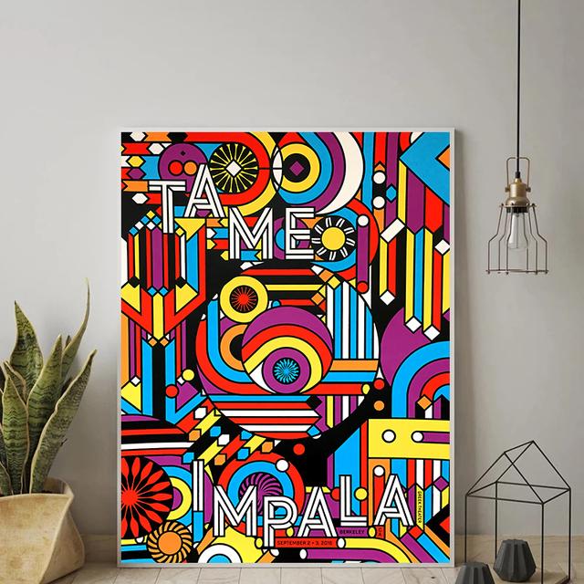 Tame Impala Psychedelic Poster And Prints Rock Music Band Tour Art Canvas Painting Wall Art Pictures For Living Room Home Decor