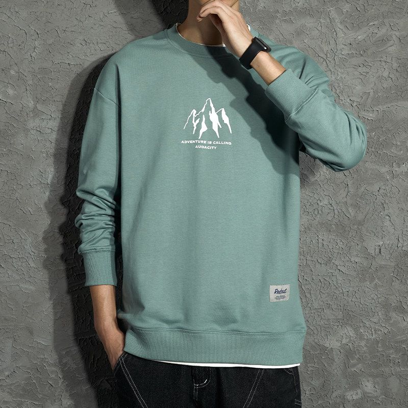 Wassup Fashion Brand Cartoon Smiley Face Fleece-lined round Neck Hoodie Boys Spring, Autumn and Winter All-Matching Couple Pullover Top Heavy