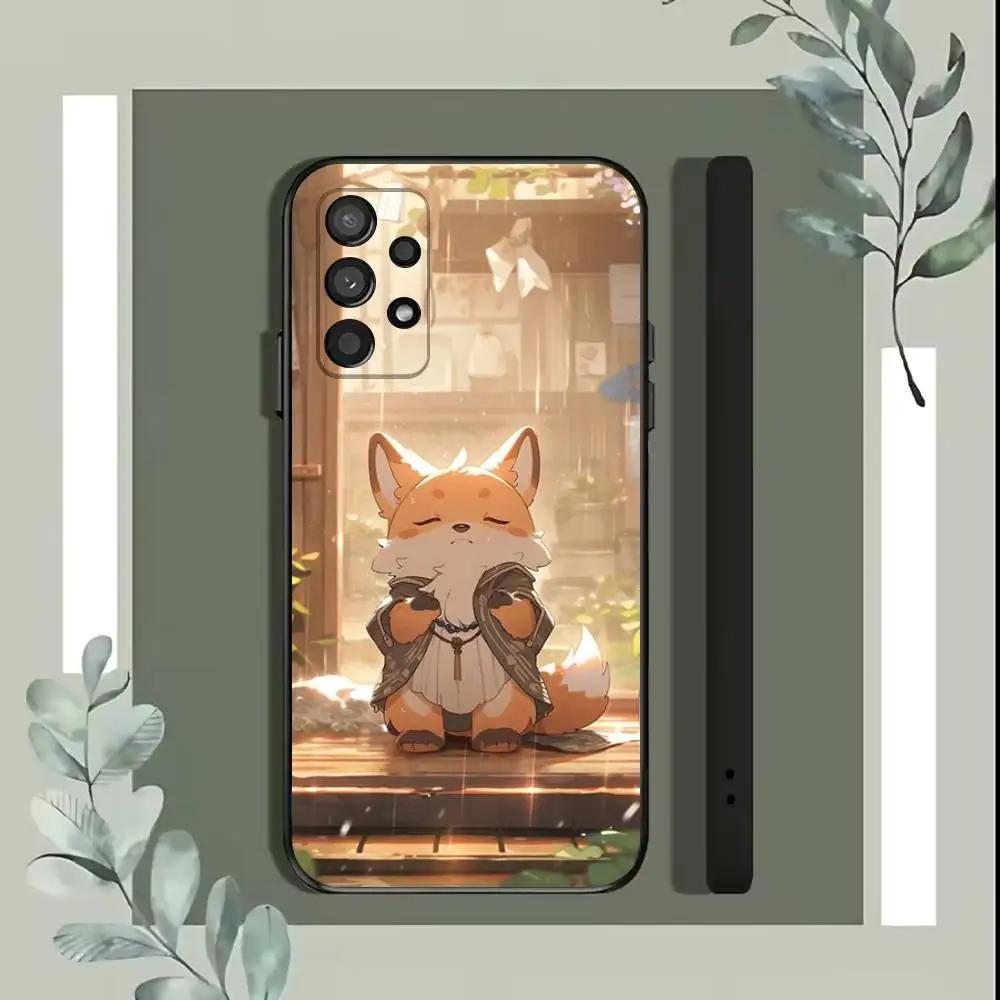 Handyhülle mit Cartoon-Tieren (Bär, Fuchs) für Samsung S25, S24, S21, S22, S23, S30, Ultra, S20, Plus, Fe, Lite, 5G (Schwarz)
