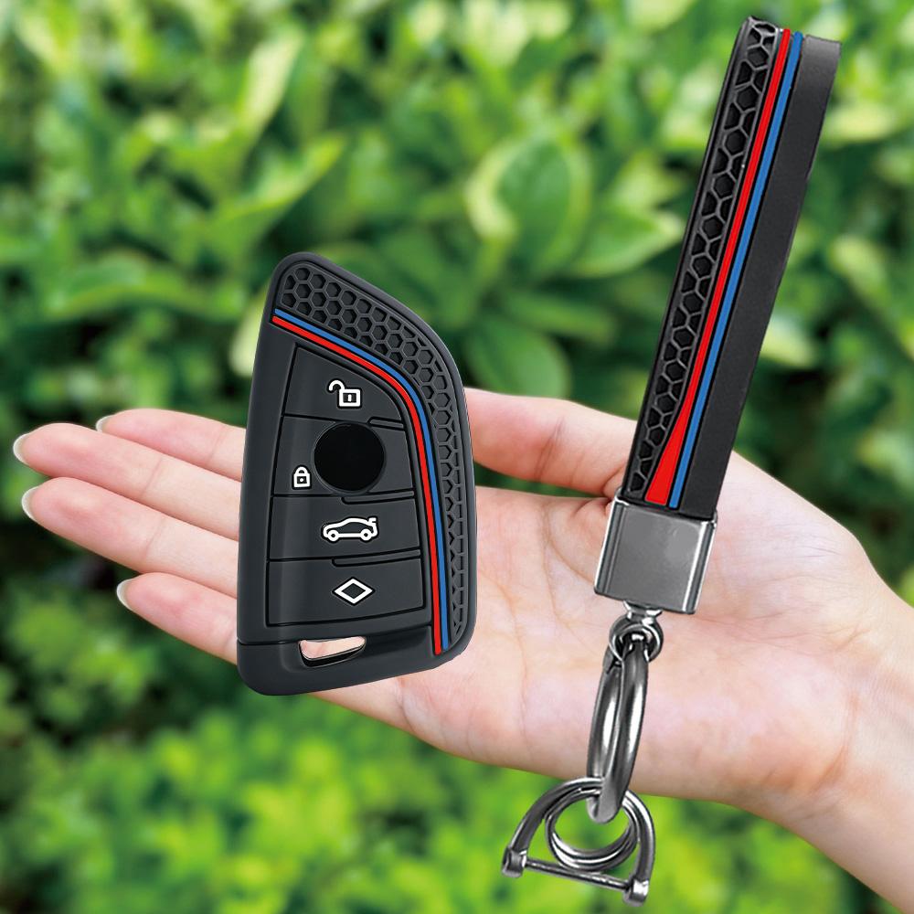 Silicone Car Key Case Bag Key Chain For BMW 1 2 3 4 5 6 7 Series X1 X3 X4 X5 X6 X7 F10 F20 F30 G20 G30 G01 F15 F16 G02 G05 F34