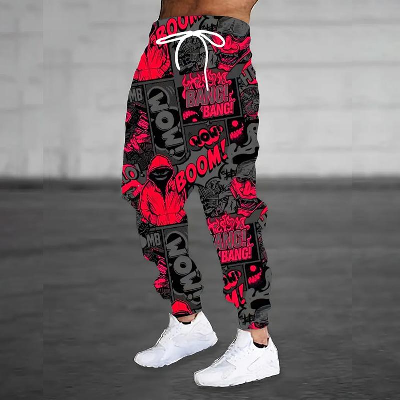 

Весна Осень Мужские 3D Цифровой Принт Jogger Спортивные Штаны Мужские Повседневные Беговые Брюки Молодежные Мужские Спортивные Брюки Хип-Хоп M красный
