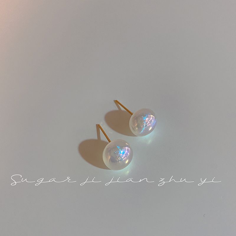 

Нишевый стиль Сахарные Красочные Серьги-пусеты с жемчугом в виде русалки для женщин Small size a pair of 925 silver needles]