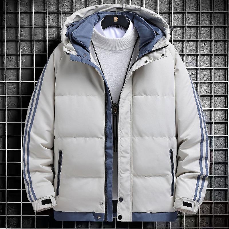 Winter New Cotton-padded Men's Coat Warm and Thickened Cotton-padded Clothes Loose Hooded Bread Clothes Green Cotton-padded Jacket Price