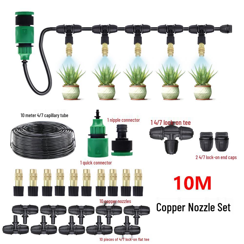 

Регулируемая медная насадка Автоматический полив и охлаждение Набор дождевателей для наружного орошения