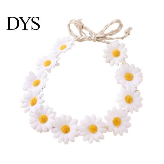 Children Stage Performance Headband Daisy/Sunflower Wreath for Women Girls, Adjustable Floral Crown Cute Macaron Color Flower Beach Vacation