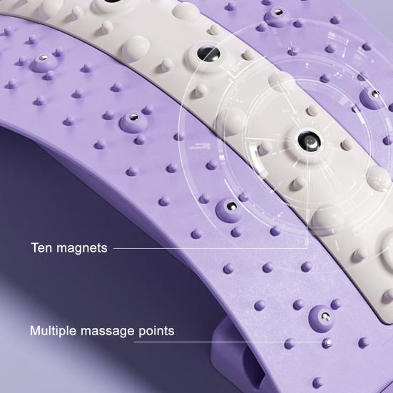 Lumbar Support Board Back Stretcher Waist Trainer with Acupressure Points 4-Level Adjustable Back Massager Lumbar Cracker Board Spine Decompressor