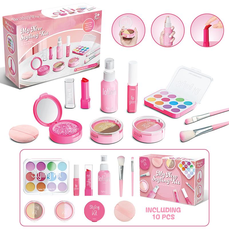 

Girl Simulation Cosmetics Set Pretend Makeup Game Lipstick Eyeshadow Model Set House Party Activities Role Play Girls Toys Gifts