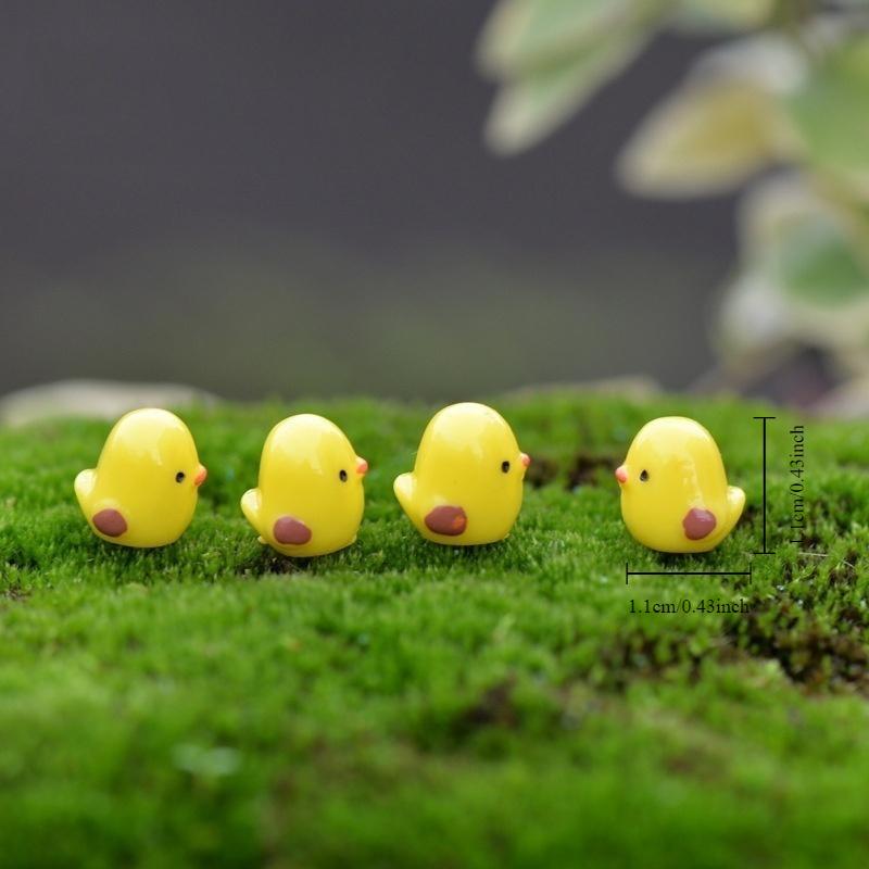 10pcs BeautyMood Miniature Fairy Garden Herd of Chickens (Yellow)