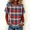 Women Denim Collar Patchwork Stitching Sweatshirt Casual  Printed Pullover Short Sleeve Shirts