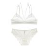 Lace Bra Set Women Soft Non-Wired 3/4 Cup Adjustable Straps Comfortable Breathable Lingerie