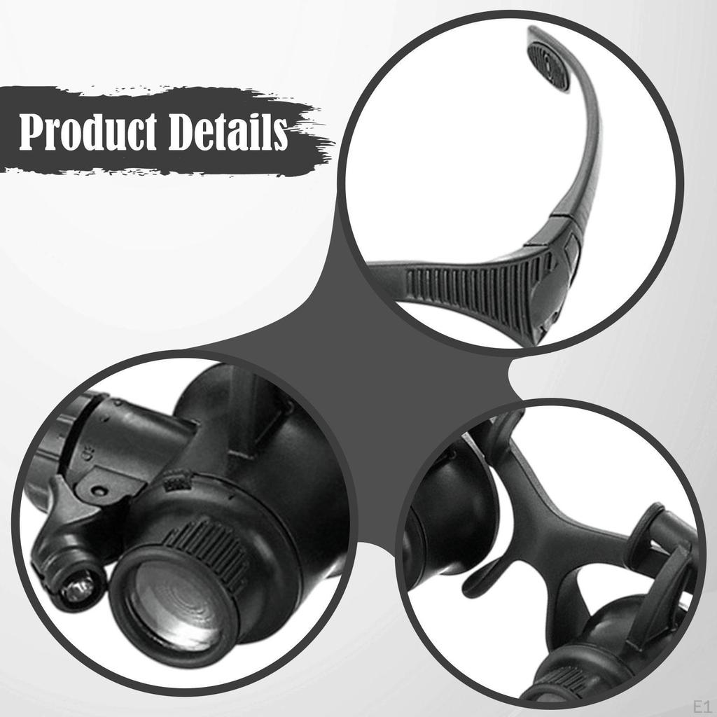Magnifying Glass Jewelry Loupe Compact Easy to Use Practical Watch Repair Magnifier with Light for